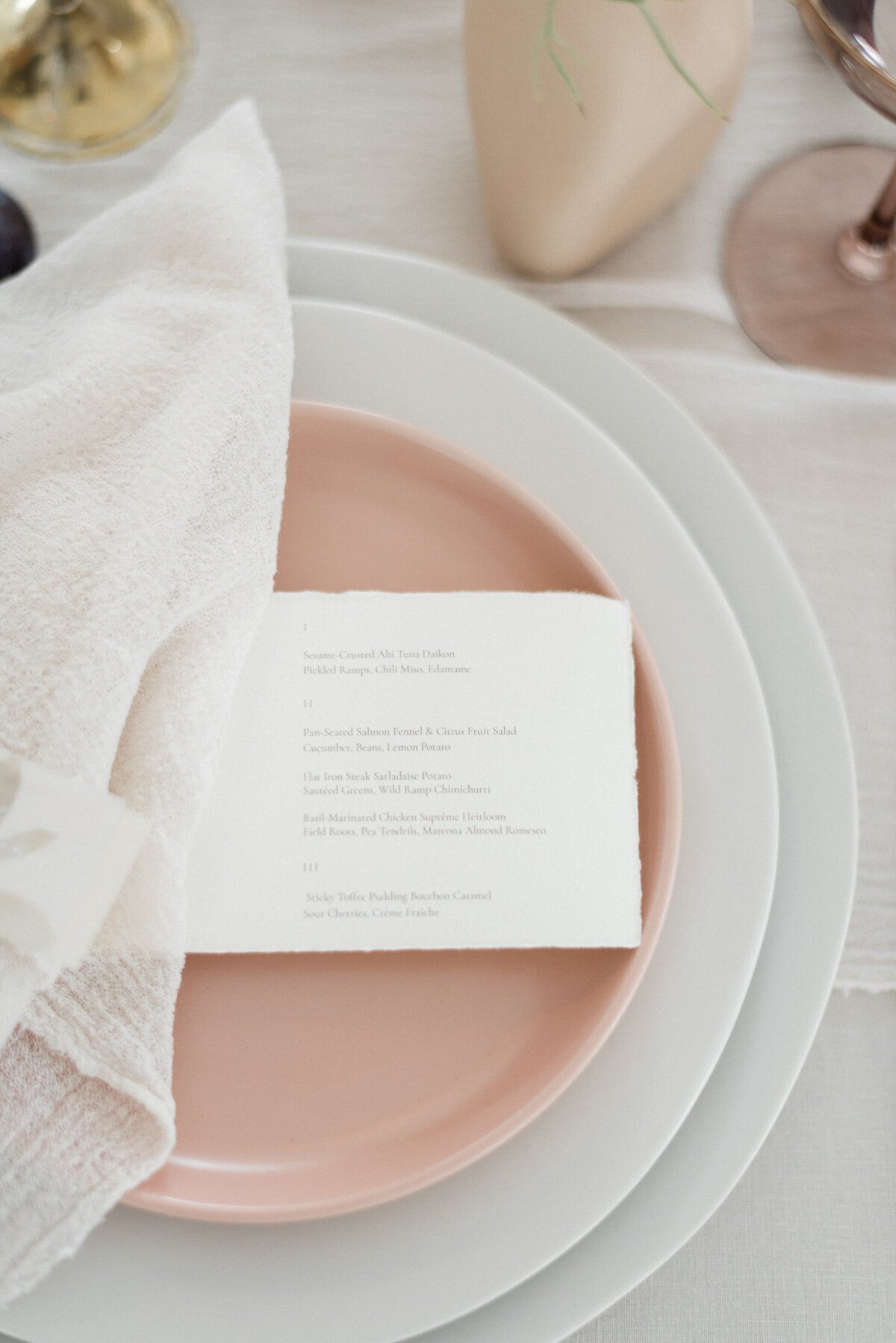 stationery on a place setting