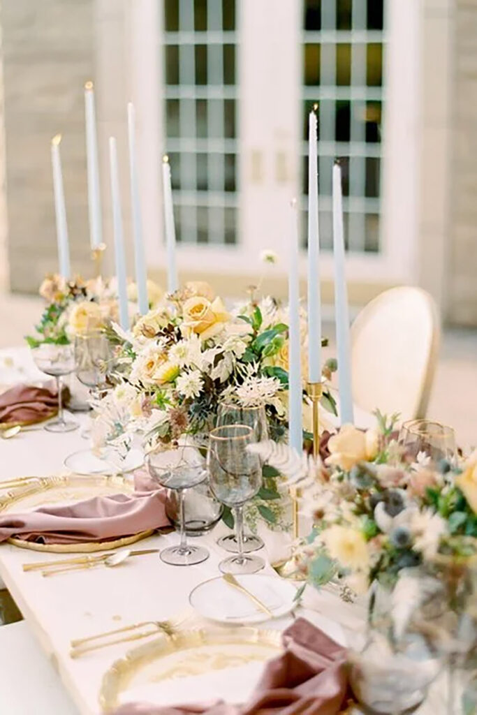A table setting outside of a winery