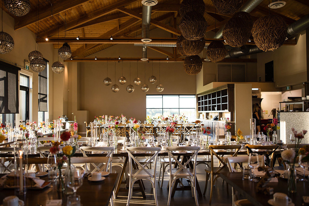 A wedding set up at Adamo Estate Winery