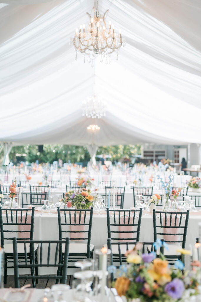 tented outdoor wedding reception space