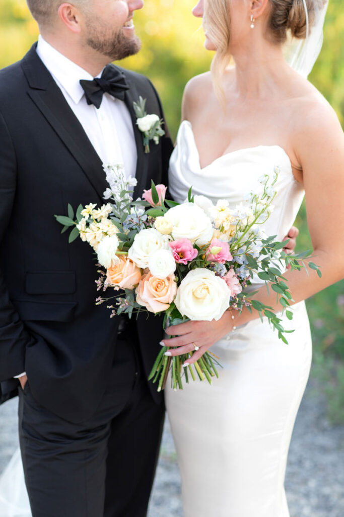 A close up shot of a bouquet.