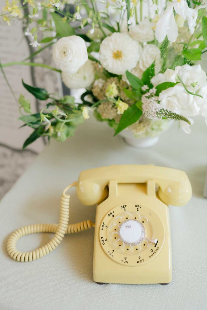 yellow phone for audio guestbook