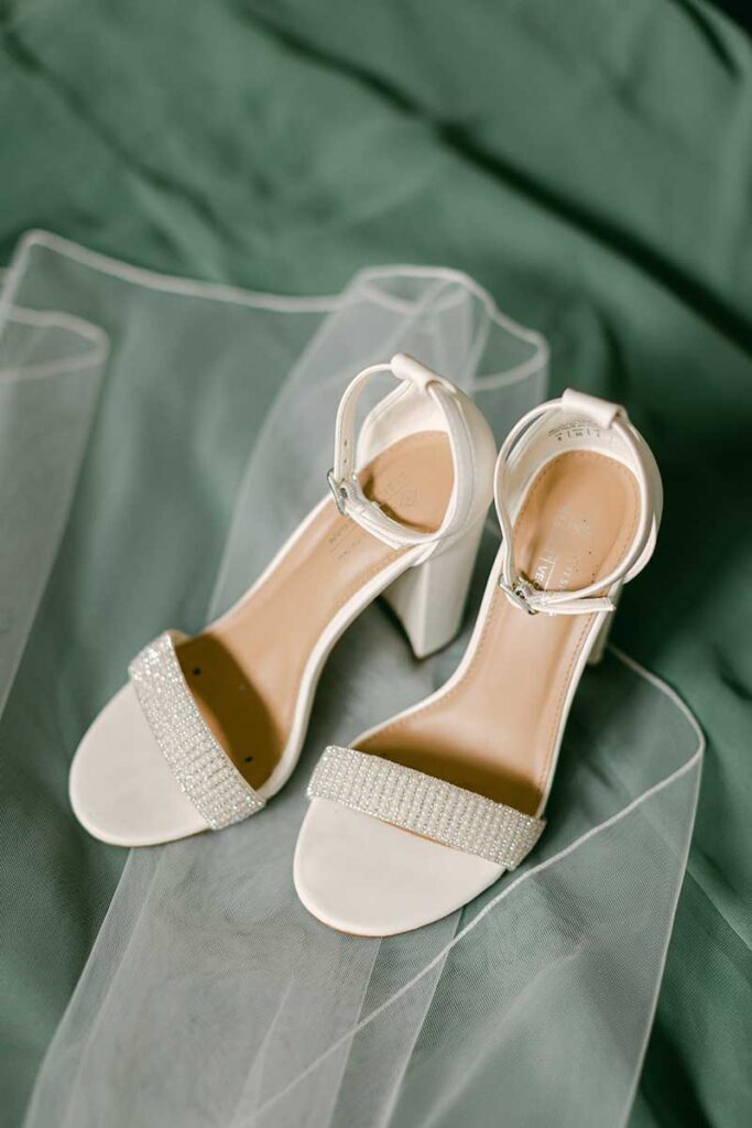 white sparkle bridal shoes